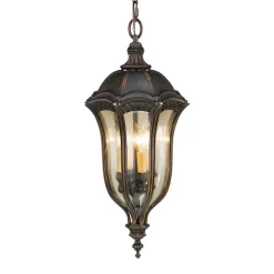 Hot Elstead Hängeleuchte Braun Stahl Terrasse Vintage IP44