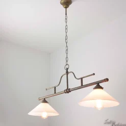 Giovanni Battista Hängeleuchte Bronze Antik 2-flmg Rustikal Premium* Hängelampen|Esszimmer Lampen