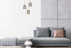 Belis Hängeleuchte Champagner Metall Holz 3-flmg E27 Ø36 cm* Hängelampen|Bürolampen