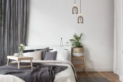 Hot Belis Hängeleuchte Champagner Metall Holz 2-flmg E27 Ø21 cm