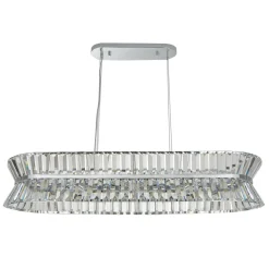 Searchlight Hängeleuchte Chrom Klar Kristall 10x G9 B: 100 cm* Wohnzimmerlampen|Kristalllampen