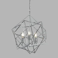 Clearance Searchlight Hängeleuchte Chrom 3x E14 B: 48 cm Metall Modern HANNAH