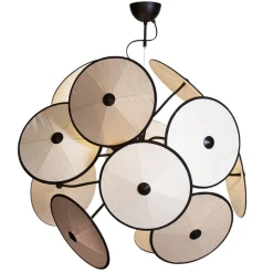 Discount By Rydéns Hängeleuchte dekorativ Metall Stoff D: 83,5 cm 4x E14