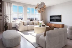 Discount By Rydéns Hängeleuchte dekorativ Metall Stoff D: 83,5 cm 4x E14