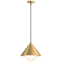 Elstead Hängeleuchte E27 Metall Glas B: 34,3 cm in Gold verstellbar* Hängelampen|Esszimmer Lampen