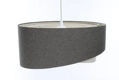 Online BPS Koncept Hängeleuchte E27 rund Ø 60 cm Grau Creme Stoff Modern