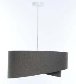 New BPS Koncept Hängeleuchte E27 rund Ø 40 cm Grau Stoff Modern INGRAM