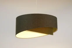 New BPS Koncept Hängeleuchte E27 rund Ø 40 cm Grau Stoff Modern INGRAM