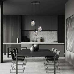 Sale Emibig Hängeleuchte E14 Schwarz Graphit 3-flammig Wohnzimmer