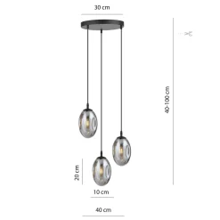 Sale Emibig Hängeleuchte E14 Schwarz Graphit 3-flammig Wohnzimmer