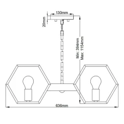 Elstead Hängeleuchte Esstisch Metall 63,6 cm breit H: max. 115,4 cm* Hängelampen|Bürolampen