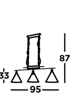 Best Searchlight Hängeleuchte 3-flammig Chrom Klar E27 Vintage Design