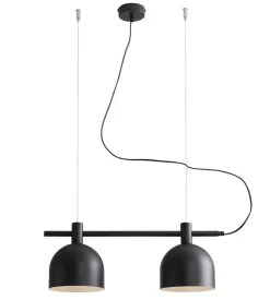 ALDEX Hängeleuchte 2-flammig E27 Schwarz Metall 52 cm lang* Hängelampen|Bürolampen