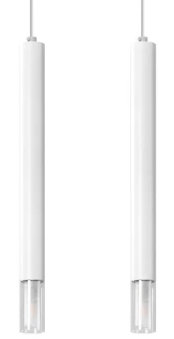 Sollux Hängeleuchte 2-flammig G9 Weiß Metall Glas Modern* Moderne Lampen|Wohnzimmerlampen