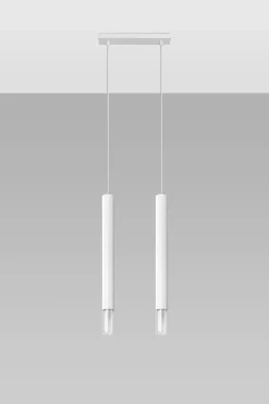 Sollux Hängeleuchte 2-flammig G9 Weiß Metall Glas Modern* Moderne Lampen|Wohnzimmerlampen