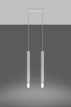 Sollux Hängeleuchte 2-flammig G9 Weiß Metall Glas Modern* Moderne Lampen|Wohnzimmerlampen