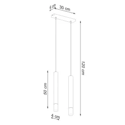 Sollux Hängeleuchte 2-flammig G9 Weiß Metall Glas Modern* Moderne Lampen|Wohnzimmerlampen