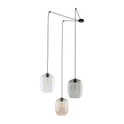 Clearance TK Lighting Hängeleuchte 3-flammig H: max. 2,1 m verstellbar Rauchglas