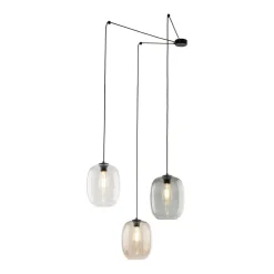 Clearance TK Lighting Hängeleuchte 3-flammig H: max. 2,1 m verstellbar Rauchglas