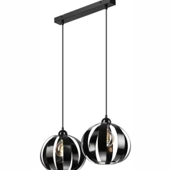 Clearance Lamkur Hängeleuchte 2-flammig höhenverstellbar Metall Schwarz E27