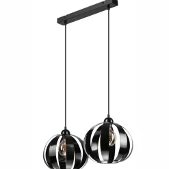 Clearance Lamkur Hängeleuchte 2-flammig höhenverstellbar Metall Schwarz E27