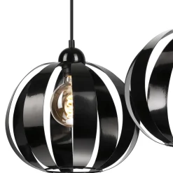 Clearance Lamkur Hängeleuchte 2-flammig höhenverstellbar Metall Schwarz E27