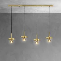 Giovanni Battista Hängeleuchte 4-flammig in Bronze hell E27 Echt-Messing* Hängelampen|Feuchtraumleuchten