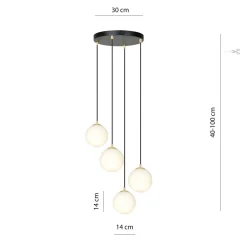 Discount Emibig Hängeleuchte 4-flammig in Schwarz Weiß Gold