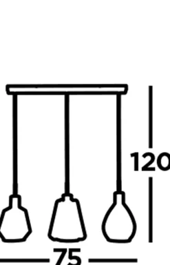 Discount Searchlight Hängeleuchte 3-flammig in Schwarz Messing Antik E27