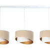 Online BPS Koncept Hängeleuchte 3-flammig in Weiß Beige Gold E27 Stoff