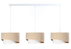 Online BPS Koncept Hängeleuchte 3-flammig in Weiß Beige Gold E27 Stoff