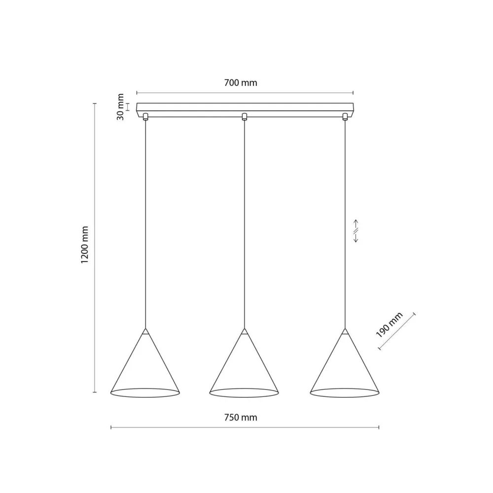 TK Lighting Hängeleuchte 3-flammig Metall L: 75 cm Weiß E27 CODY* Hängelampen|Esszimmer Lampen