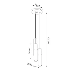 Best Sollux Hängeleuchte 3-flammig Schwarz Natur verstellbar