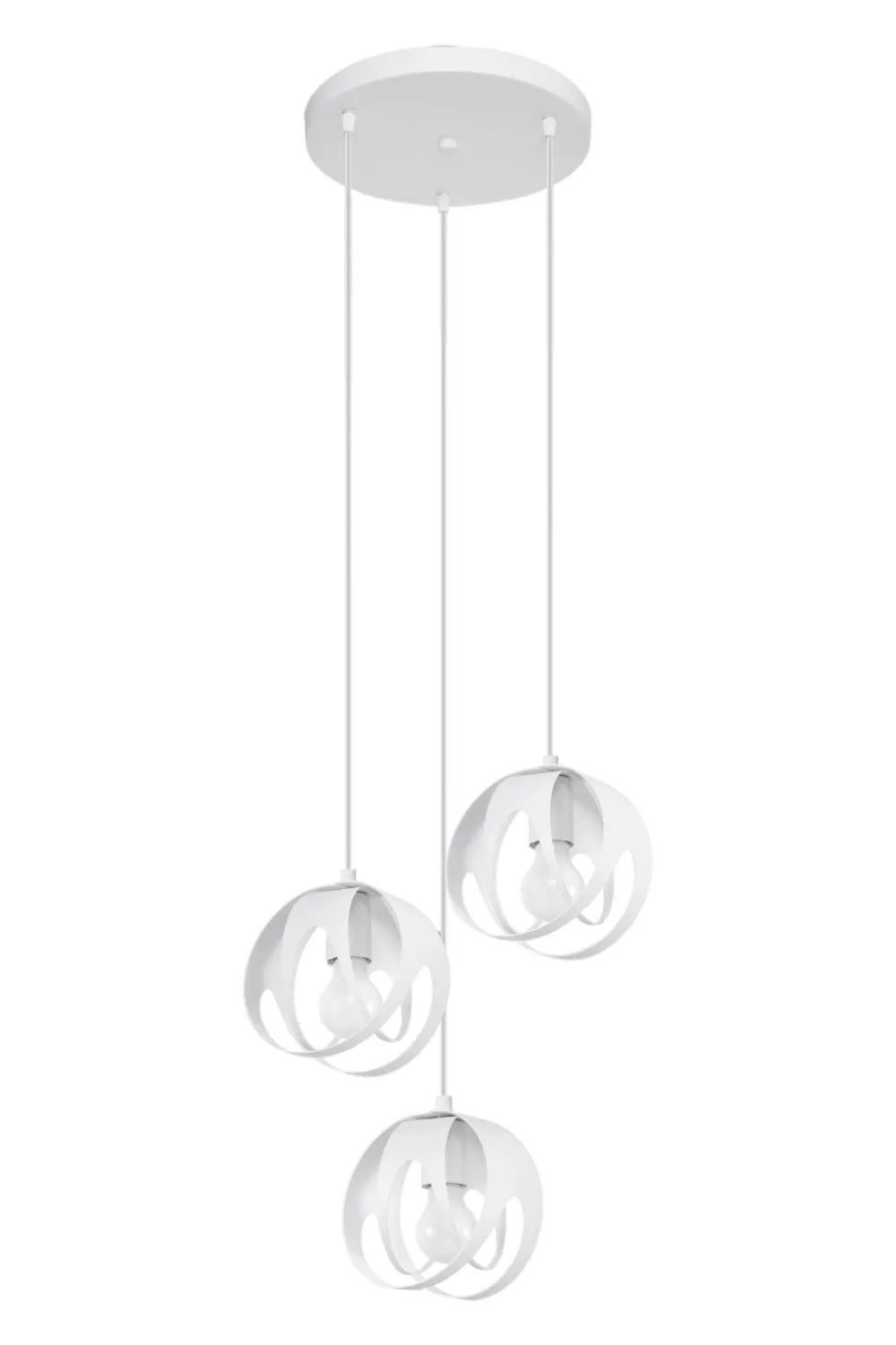 Sollux Hängeleuchte 3-flammig Weiß Metall verstellbar E27* Hängelampen|Wohnzimmerlampen