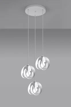 Sollux Hängeleuchte 3-flammig Weiß Metall verstellbar E27* Hängelampen|Wohnzimmerlampen