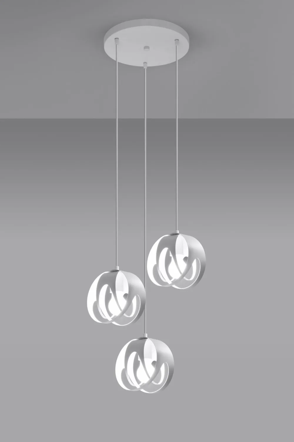 Sollux Hängeleuchte 3-flammig Weiß Metall verstellbar E27* Hängelampen|Wohnzimmerlampen