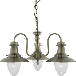 Searchlight Hängeleuchte 3-flmg. maritim Messing Antik* Maritime Lampen|Vintage Lampen