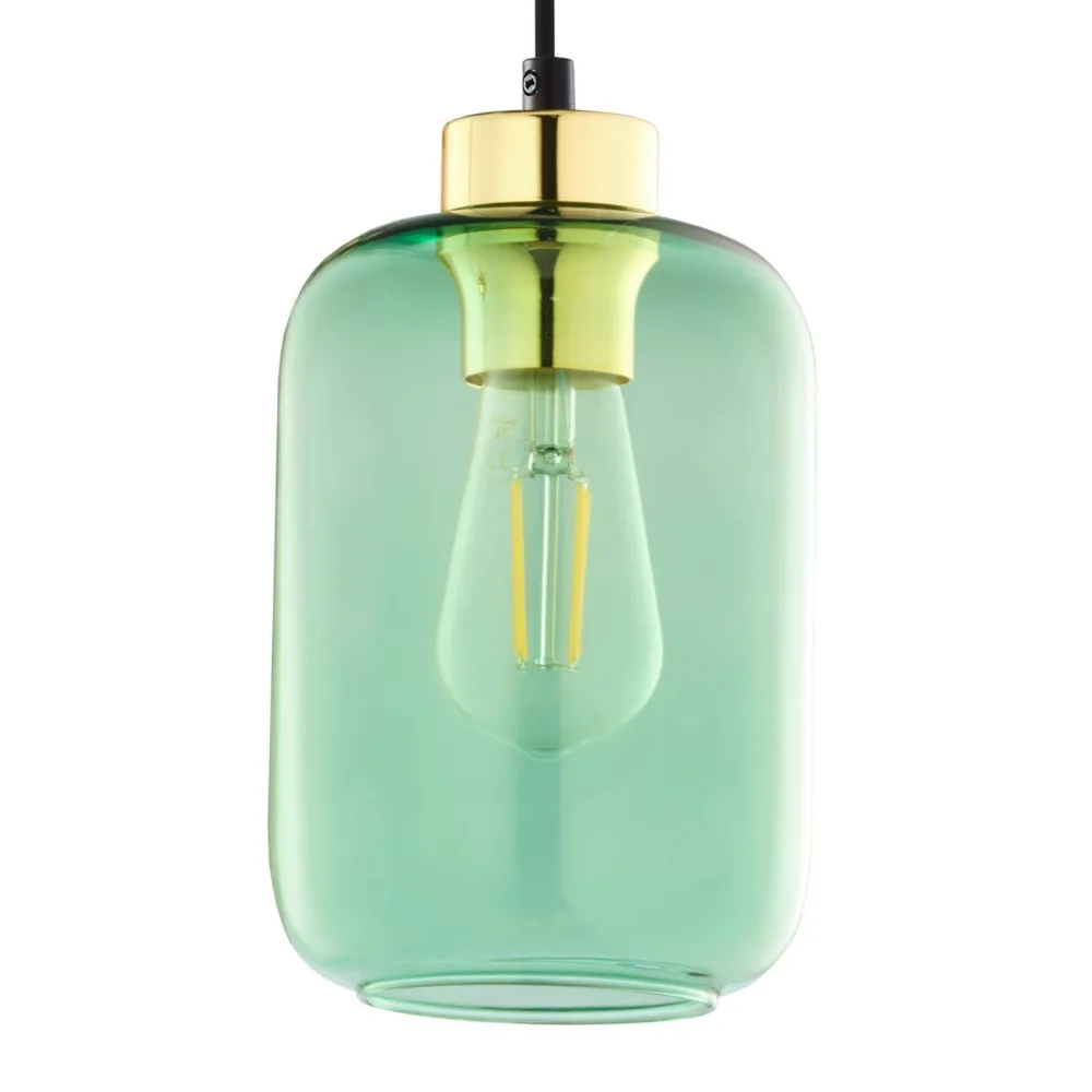 TK Lighting Hängeleuchte Glas Grün Ø 14 cm E27 elegant* Hängelampen|Jugendstil Lampen