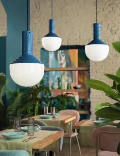 Ferroluce Hängeleuchte Glas Keramik E27 Ø 24 cm H: max. 159 cm* Wohnzimmerlampen|Esszimmer Lampen