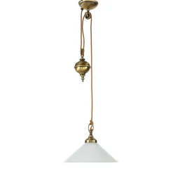 Giovanni Battista Hängeleuchte Glas Messing massiv verstellbar E27* Glaslampen|Metall Lampen