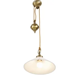 Giovanni Battista Hängeleuchte Glas Messing massiv verstellbar E27* Glaslampen|Metall Lampen