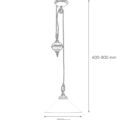 Giovanni Battista Hängeleuchte Glas Messing massiv verstellbar E27* Glaslampen|Metall Lampen