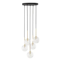TK Lighting Hängeleuchte Glas Metall Ø 35 cm 5-flammig G9 verstellbar
