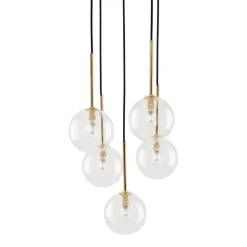 TK Lighting Hängeleuchte Glas Metall Ø 35 cm 5-flammig G9 verstellbar