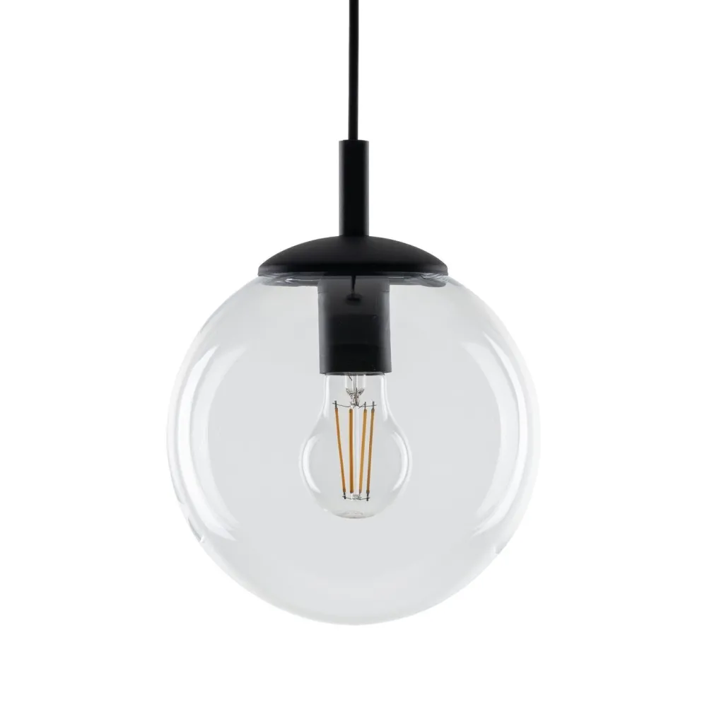 Clearance TK Lighting Hängeleuchte Glas Metall Ø 30 cm rund E27 Kugel H: max. 1,7 m