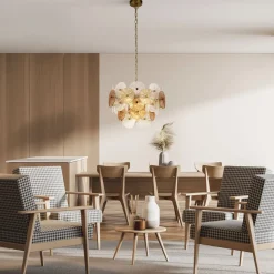 Searchlight Hängeleuchte Glas Metall Ø 45 cm kunstvoll höhenverstellbar* Hängelampen|Esszimmer Lampen