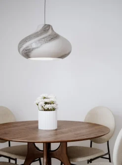 Best By Rydéns Hängeleuchte Glas Metall E27 44,5 cm breit marmoriert