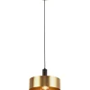 Searchlight Hängeleuchte Gold Schwarz D: 30 cm rund Metall Modern* Wohnzimmerlampen|Küchenlampen