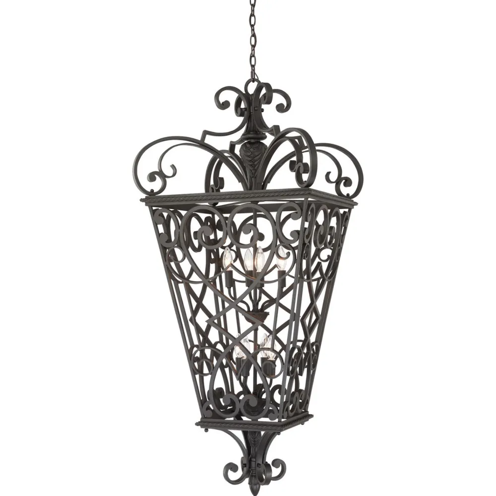 Elstead Hängeleuchte GOTICA 3 Schwarz 8-flmg kürzbar Lampe* Rustikale Lampen|Designerlampen