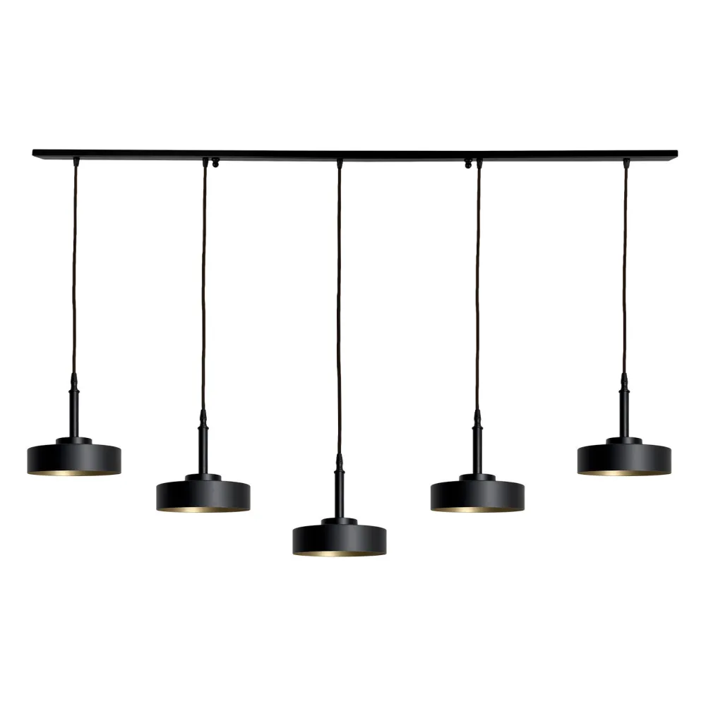 Best Giovanni Battista Hängeleuchte groß B: 150 cm Messing Eisen in Schwarz Gold E27